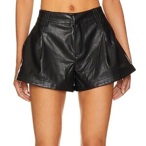 x We The Free Free Reign Faux Leather Short in Black